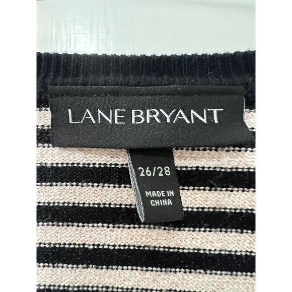 Lane Bryant Women's Black Gold Sparkle Striped Cardigan Sweater Size 26 / 28 - Picture 4 of 9